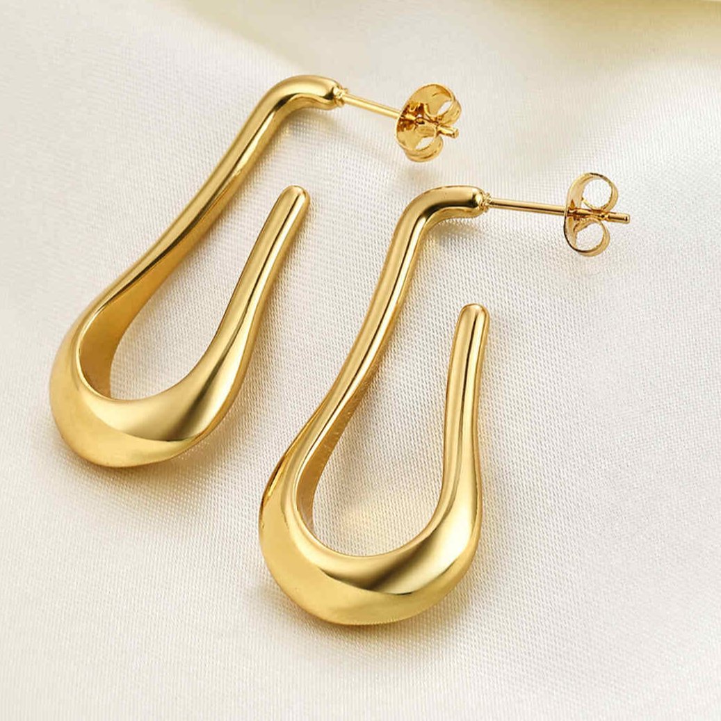 18k stainless steel gold plated earrings