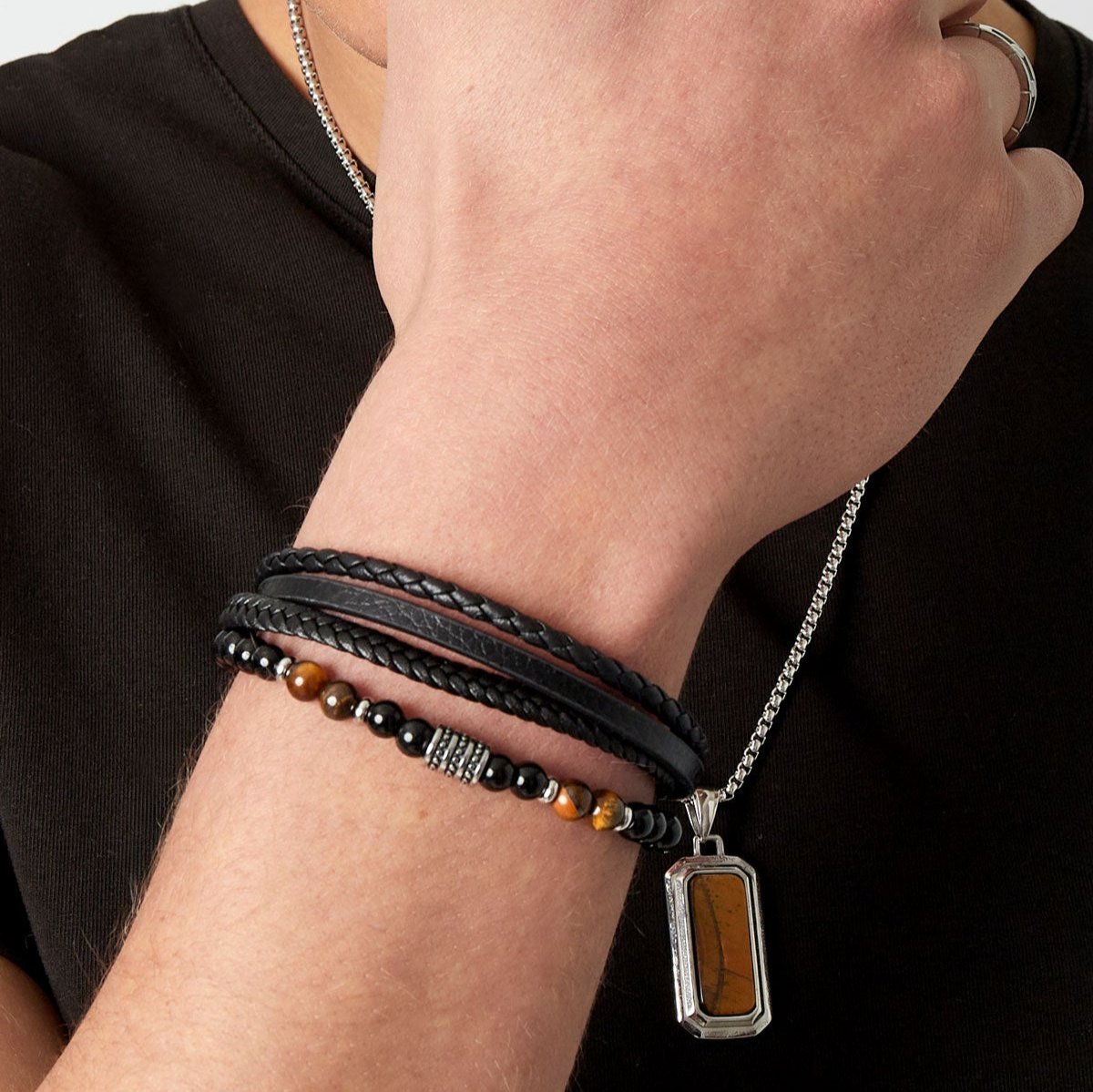 mens bracelet black