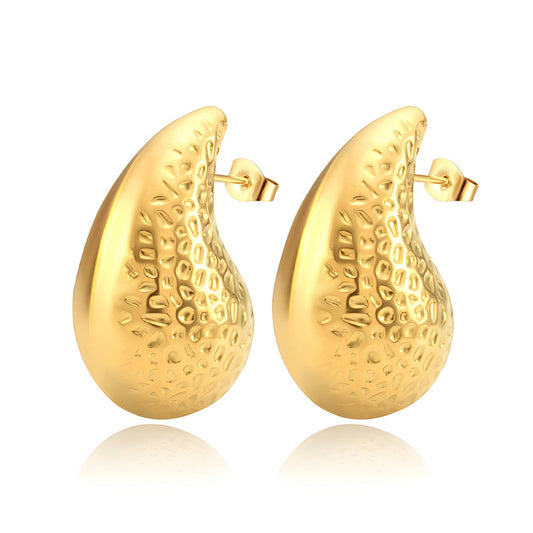 water drop gold earrings