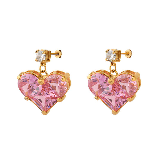 pink gold earrings